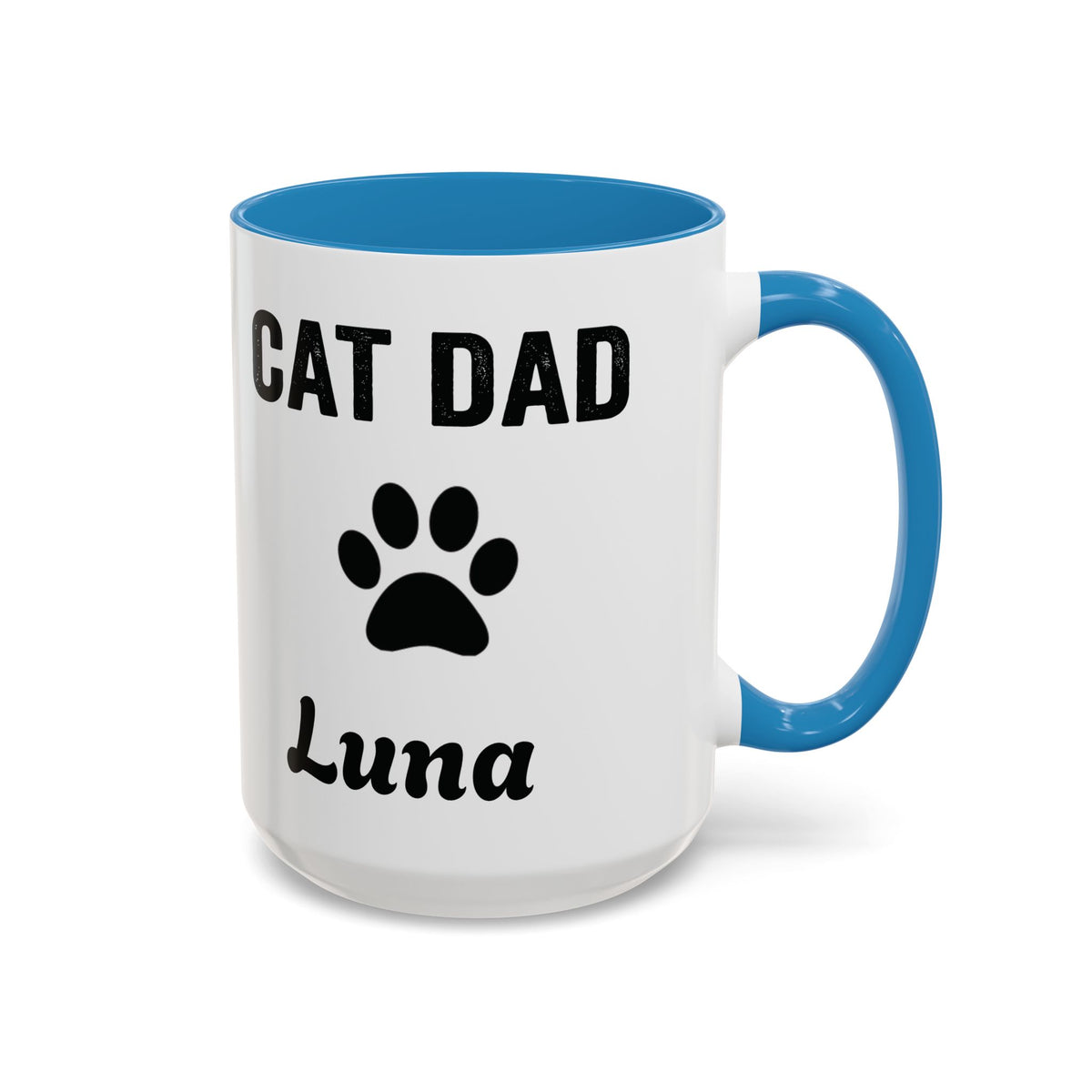 Personalized Cat Dad design with cat name on an accent mug, view 9