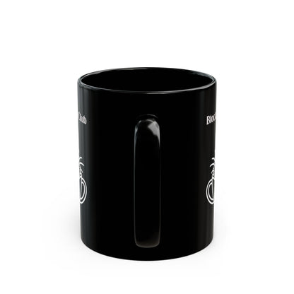 Black Cat Coffee Club design on a black mug, view 5