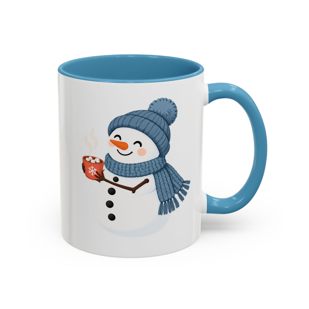 Cocoa Snowman design on an accent mug, view 1