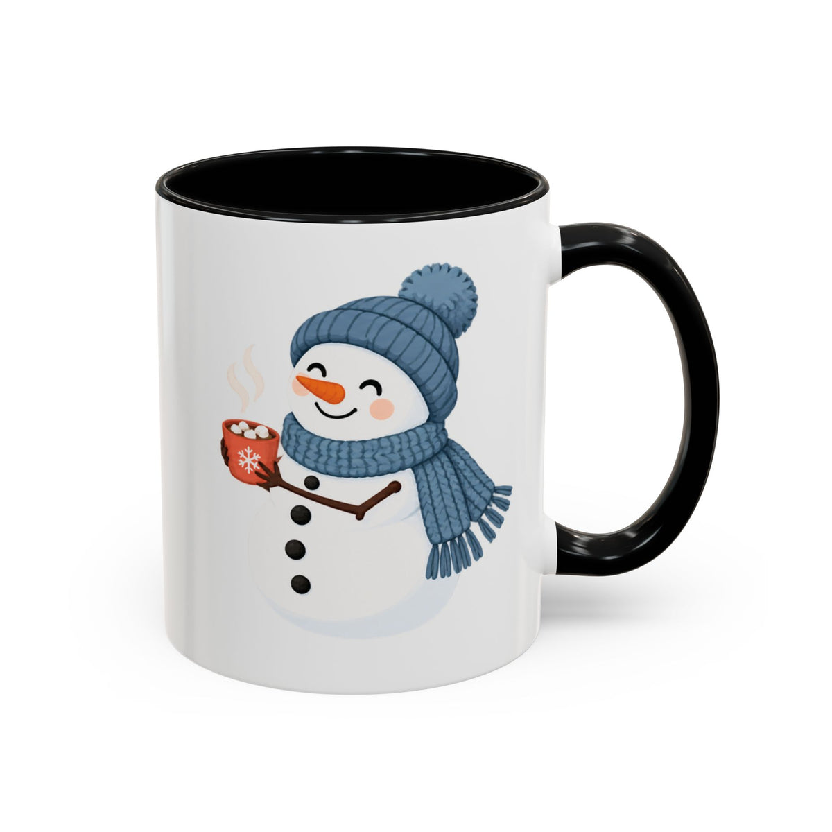 Cocoa Snowman design on an accent mug, view 2