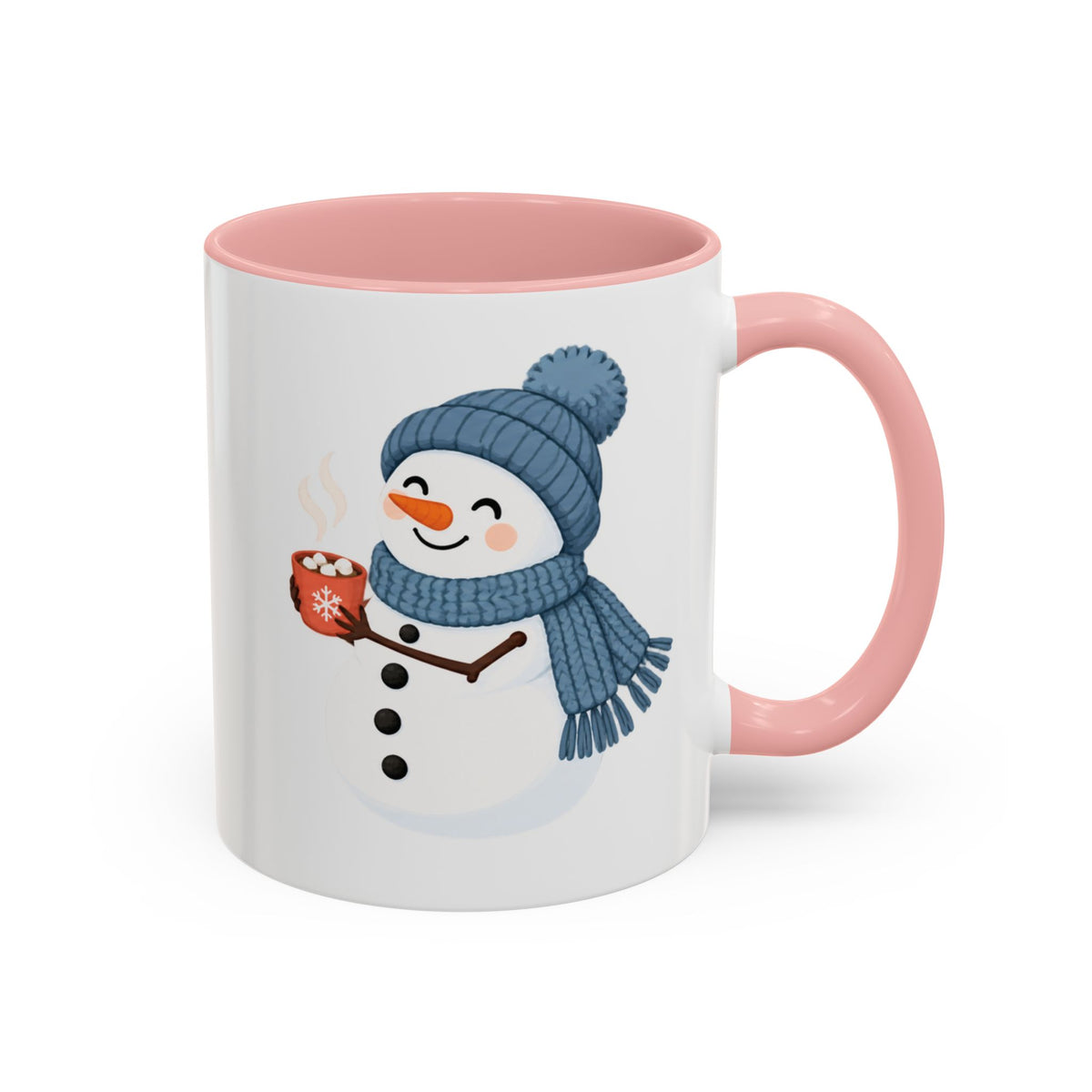 Cocoa Snowman design on an accent mug, view 4