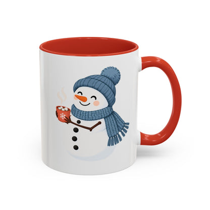 Cocoa Snowman design on an accent mug, view 5