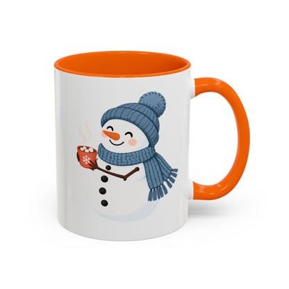 Cocoa Snowman design on an accent mug, view 6