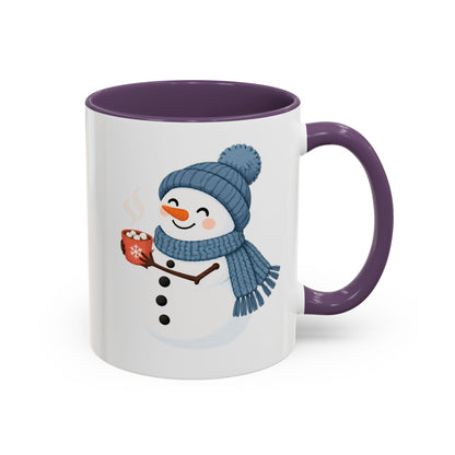 Cocoa Snowman design on an accent mug, view 7