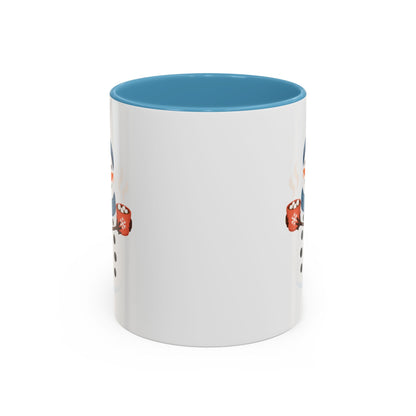 Cocoa Snowman design on an accent mug, view 12