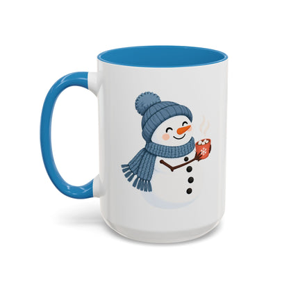 Cocoa Snowman design on an accent mug, view 13
