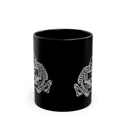 Coffee Skeleton design on a black mug, view 4