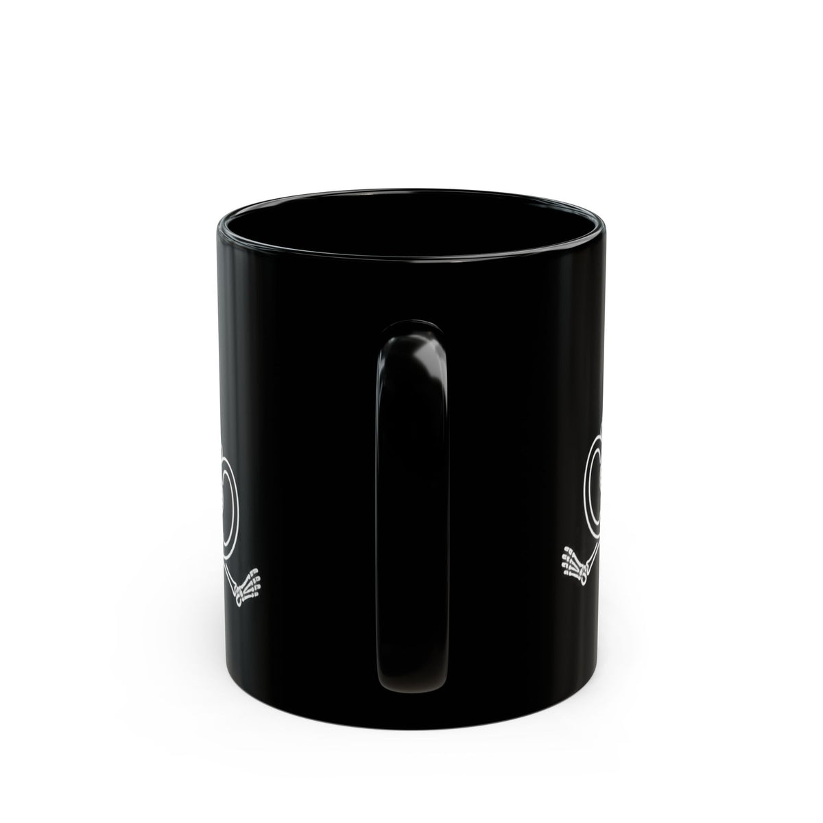Coffee Skeleton design on a black mug, view 5