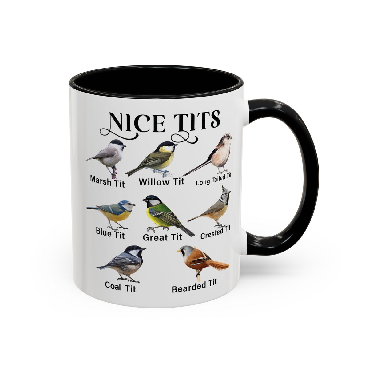 Nice Tits Bird design on an accent mug, view 1
