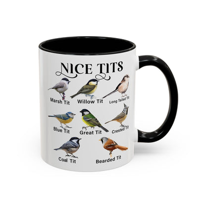 Nice Tits Bird design on an accent mug, view 1