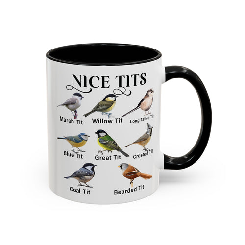 Nice Tits Bird design on an accent mug, view 1