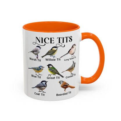 Nice Tits Bird design on an accent mug, view 5