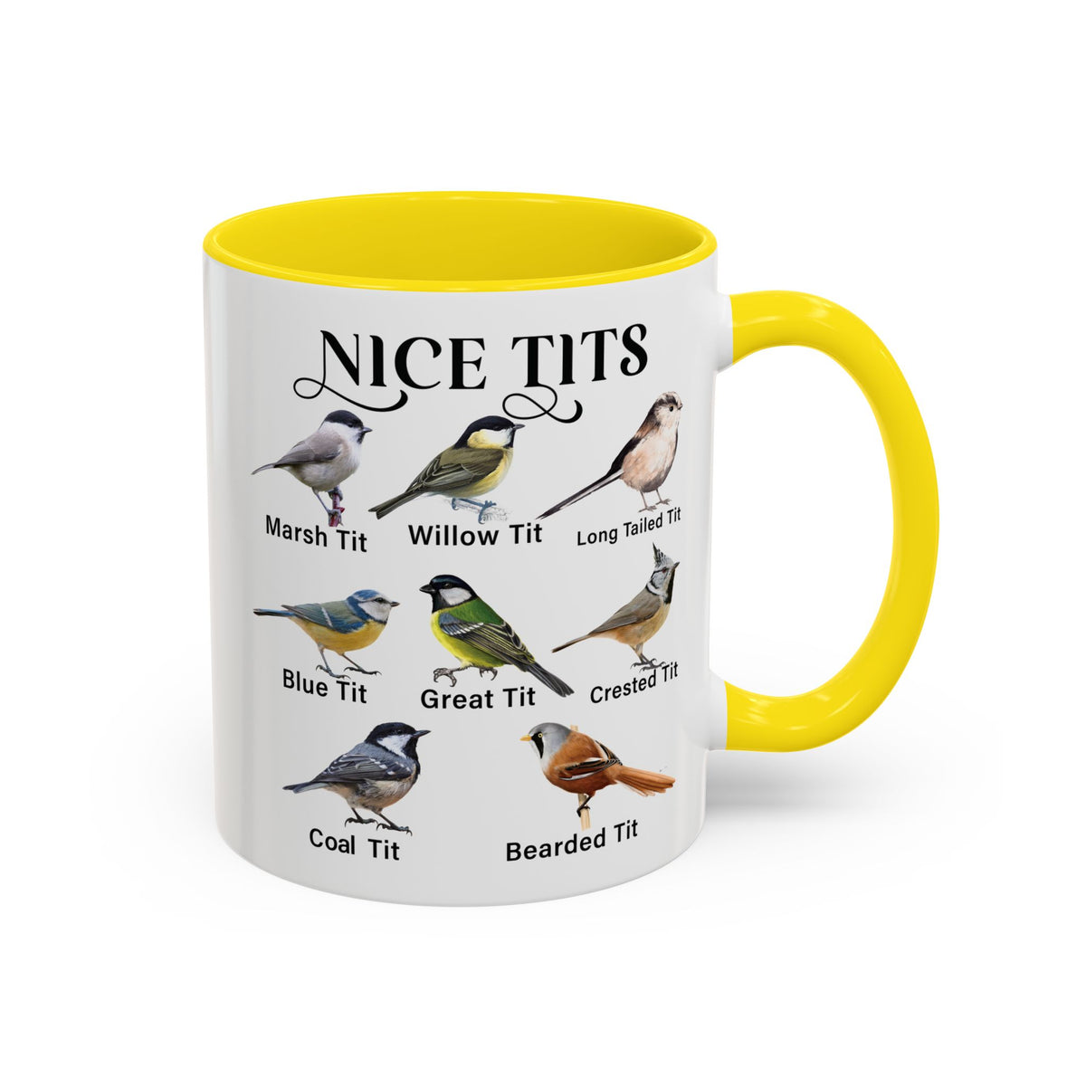 Nice Tits Bird design on an accent mug, view 6