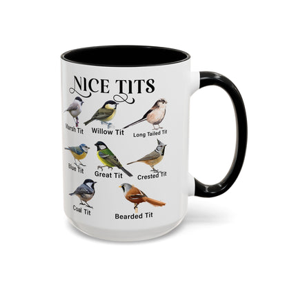 Nice Tits Bird design on an accent mug, view 8