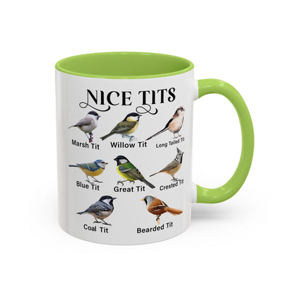 Nice Tits Bird design on an accent mug, view 10
