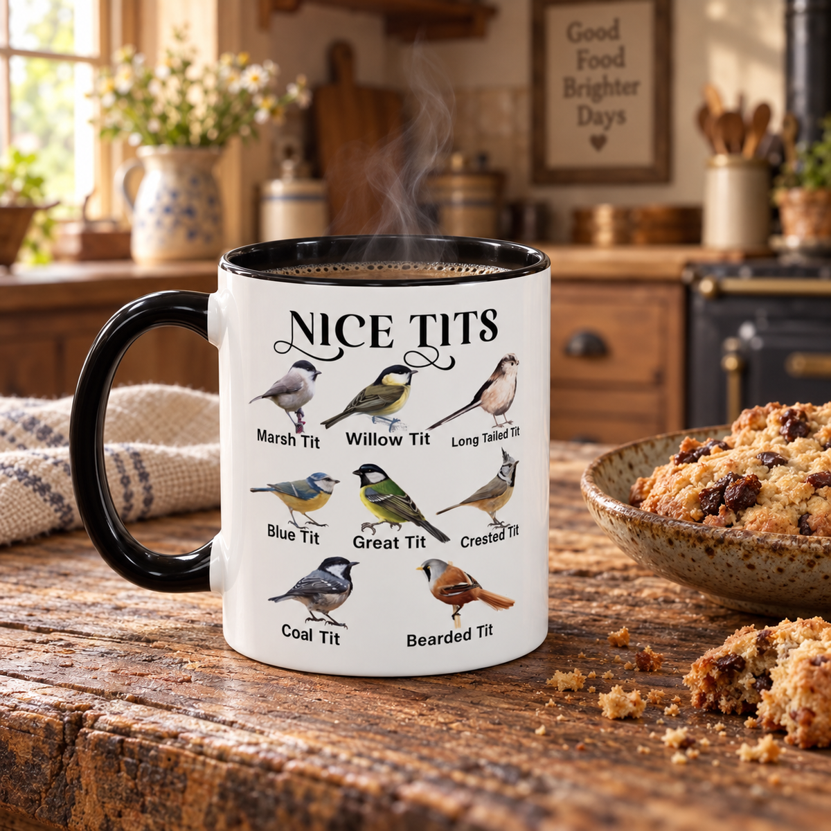 Nice Tits Bird design on an accent mug, view 11
