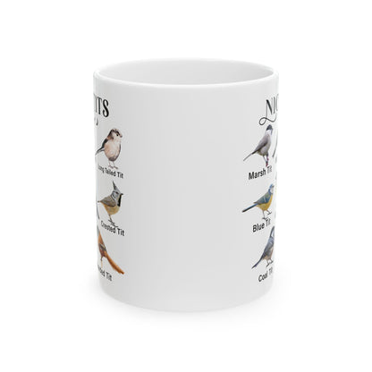 Nice Tits Bird design on a white ceramic mug, view 2