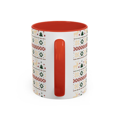 Nordic Knit Fair Isle reindeer pattern on an accent mug, view 6