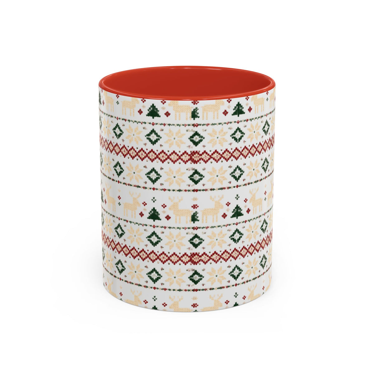 Nordic Knit Fair Isle reindeer pattern on an accent mug, view 7
