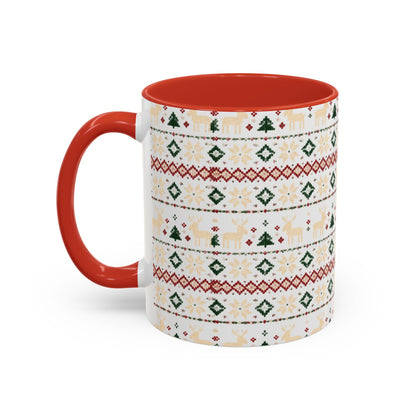 Nordic Knit Fair Isle reindeer pattern on an accent mug, view 8