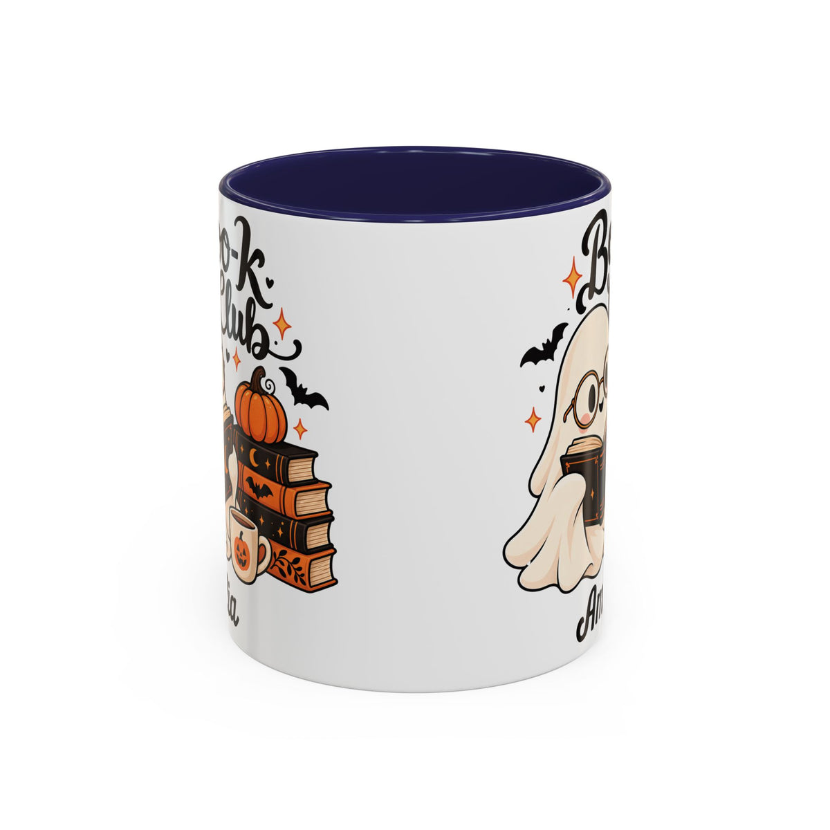 Boo-k Club reading ghost design with a name on an accent mug, view 11