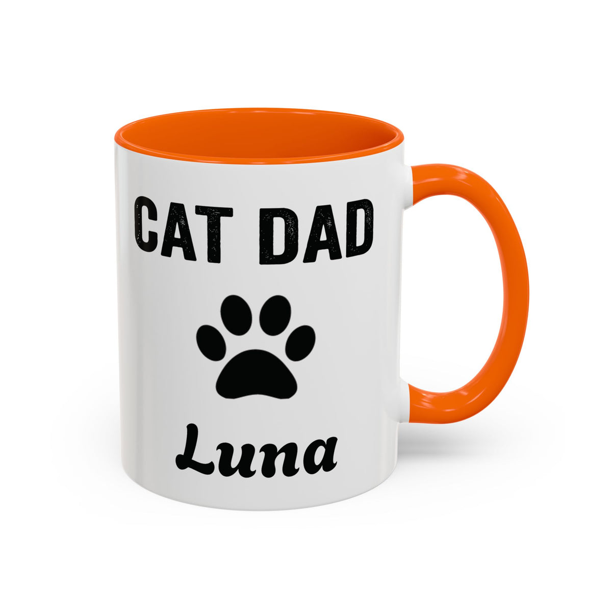 Personalized Cat Dad design with cat name on an accent mug, view 6