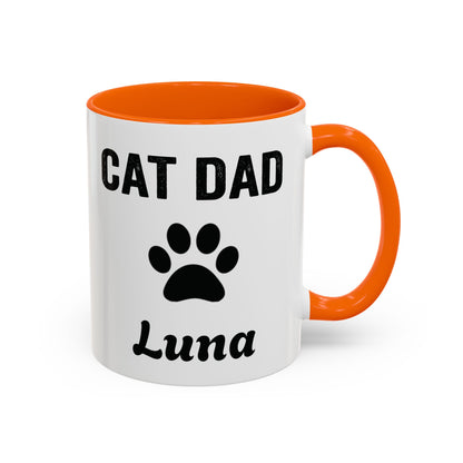 Personalized Cat Dad design with cat name on an accent mug, view 6