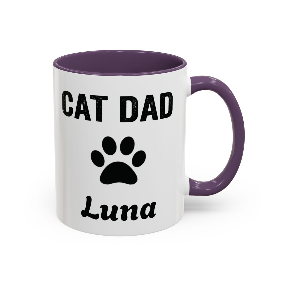 Personalized Cat Dad design with cat name on an accent mug, view 7
