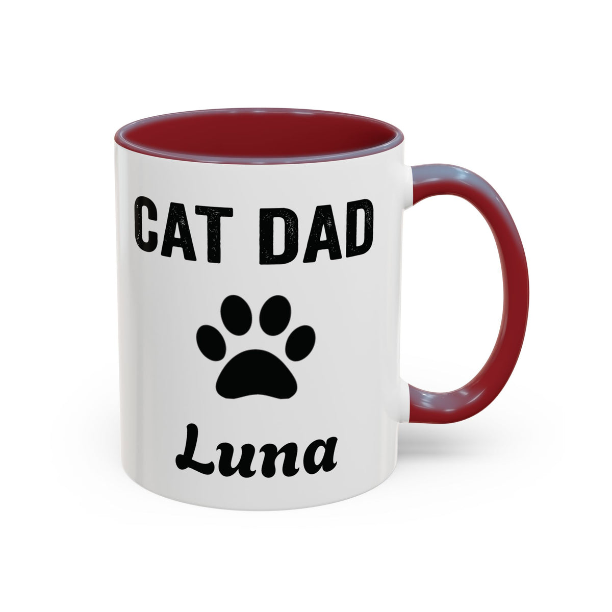 Personalized Cat Dad design with cat name on an accent mug, view 8
