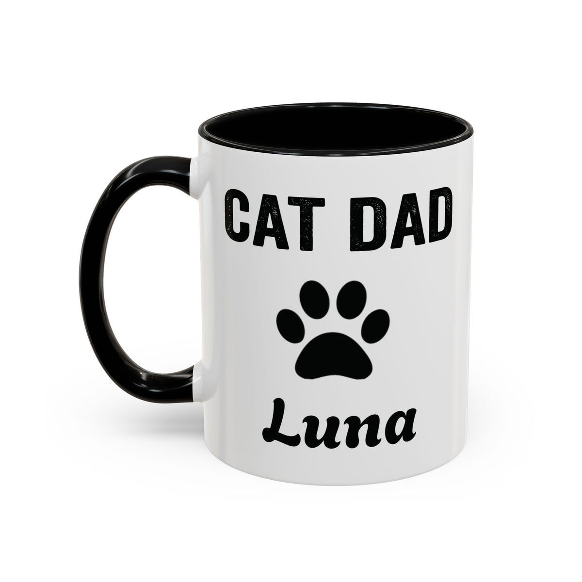 Personalized Cat Dad design with cat name on an accent mug, view 12