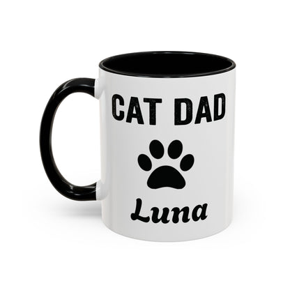 Personalized Cat Dad design with cat name on an accent mug, view 12