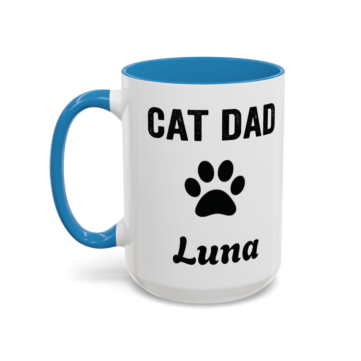 Personalized Cat Dad design with cat name on an accent mug, view 15