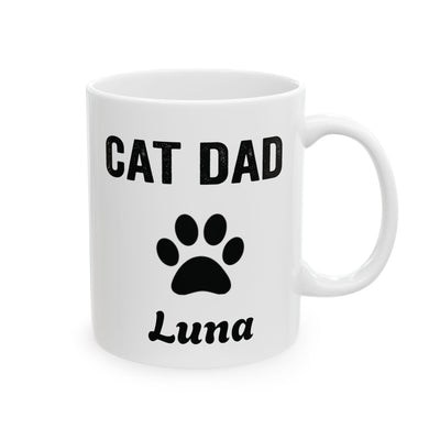 Personalized Cat Dad Ceramic Mug