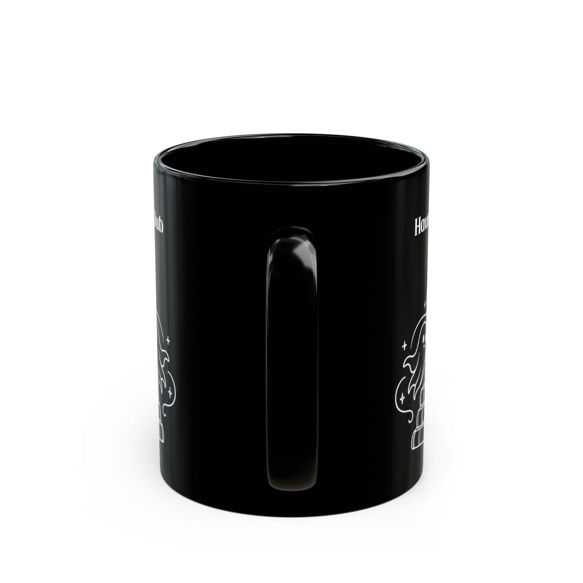 Haunted Book Club design with a name on a black mug, view 5