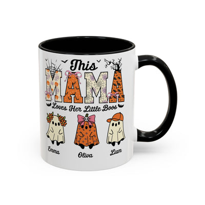 Personalized Mama Little Boos Accent Mug