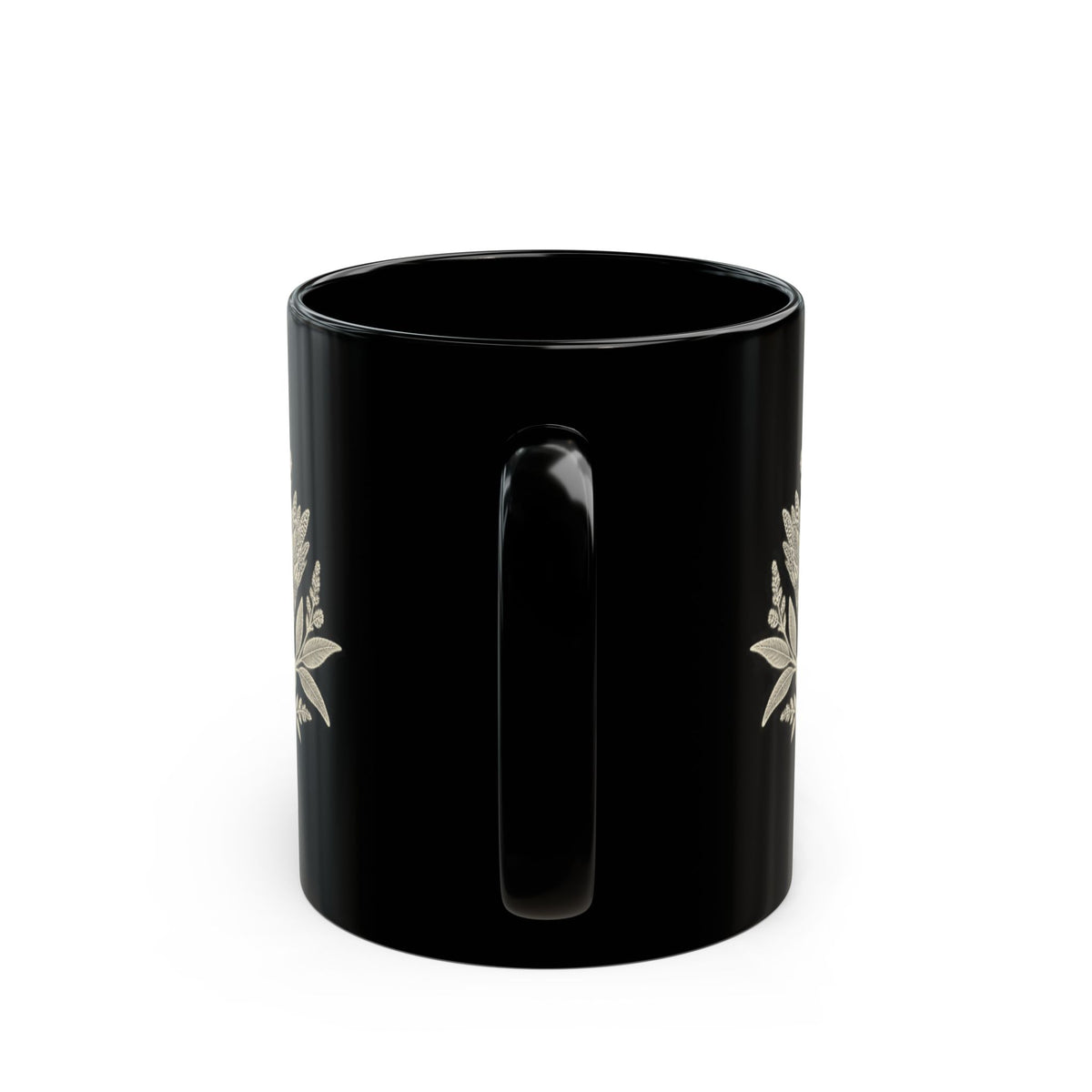 Mystic Moon design with a name on a black mug, view 5