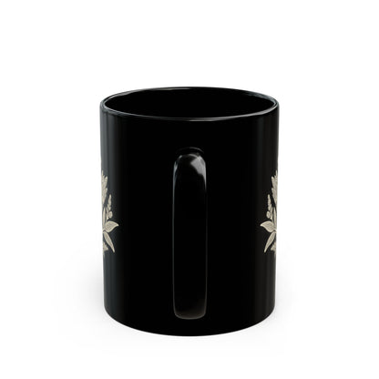 Mystic Moon design with a name on a black mug, view 5