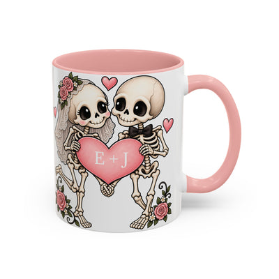 Personalized Skeleton Love Accent Mug