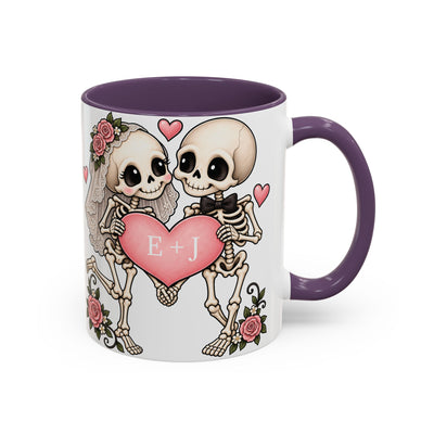 Personalized Skeleton Love Accent Mug