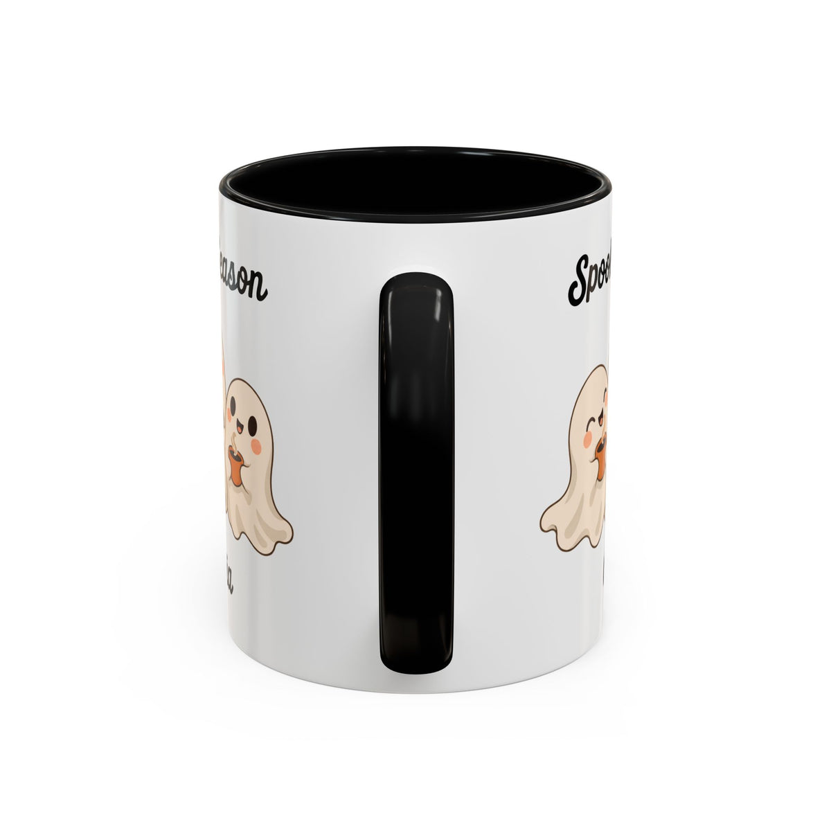 Spooky Season ghost design with a name on an accent mug, view 10