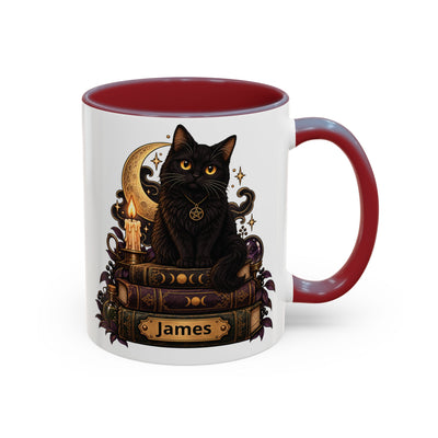 Personalized Witchy Black Cat Accent Mug