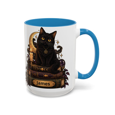 Personalized Witchy Black Cat Accent Mug