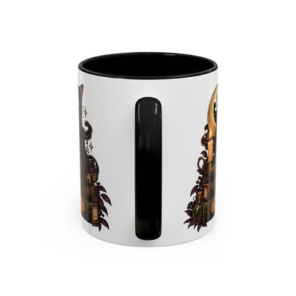 Witchy Black Cat design with a name on an accent mug, view 11