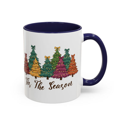 Tis The Season Christmas tree design on an accent mug, view 3