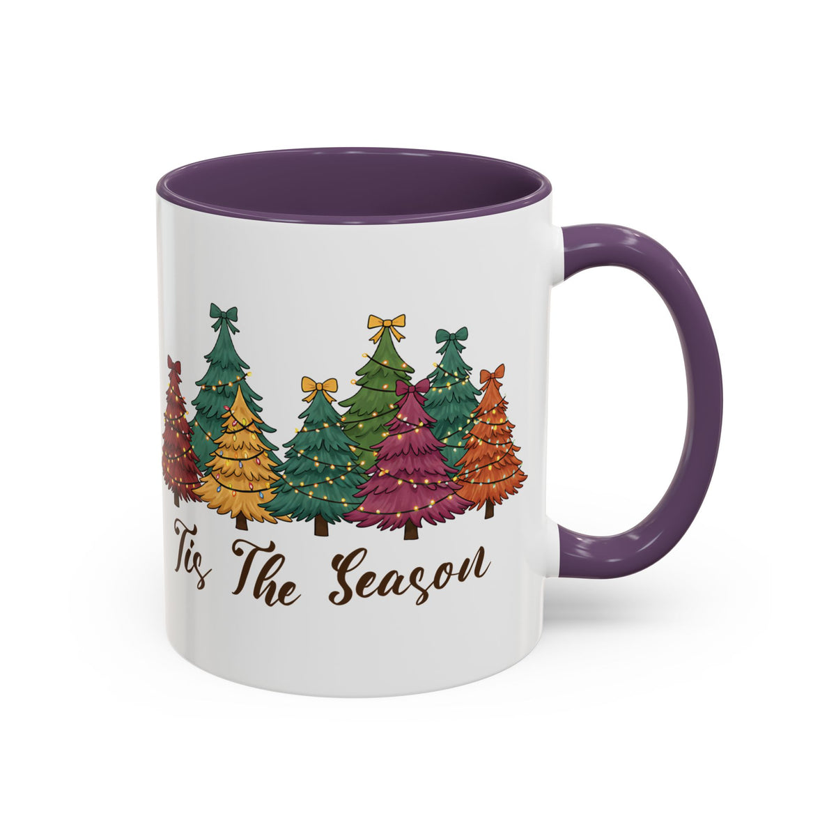 Tis The Season Christmas tree design on an accent mug, view 5