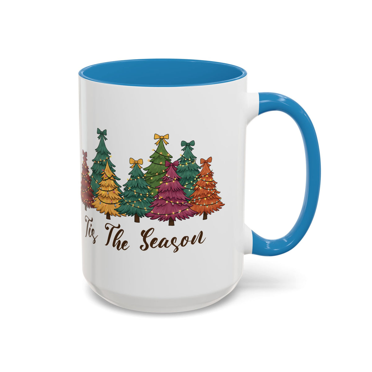 Tis The Season Christmas tree design on an accent mug, view 6