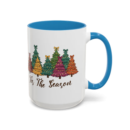 Tis The Season Christmas tree design on an accent mug, view 6
