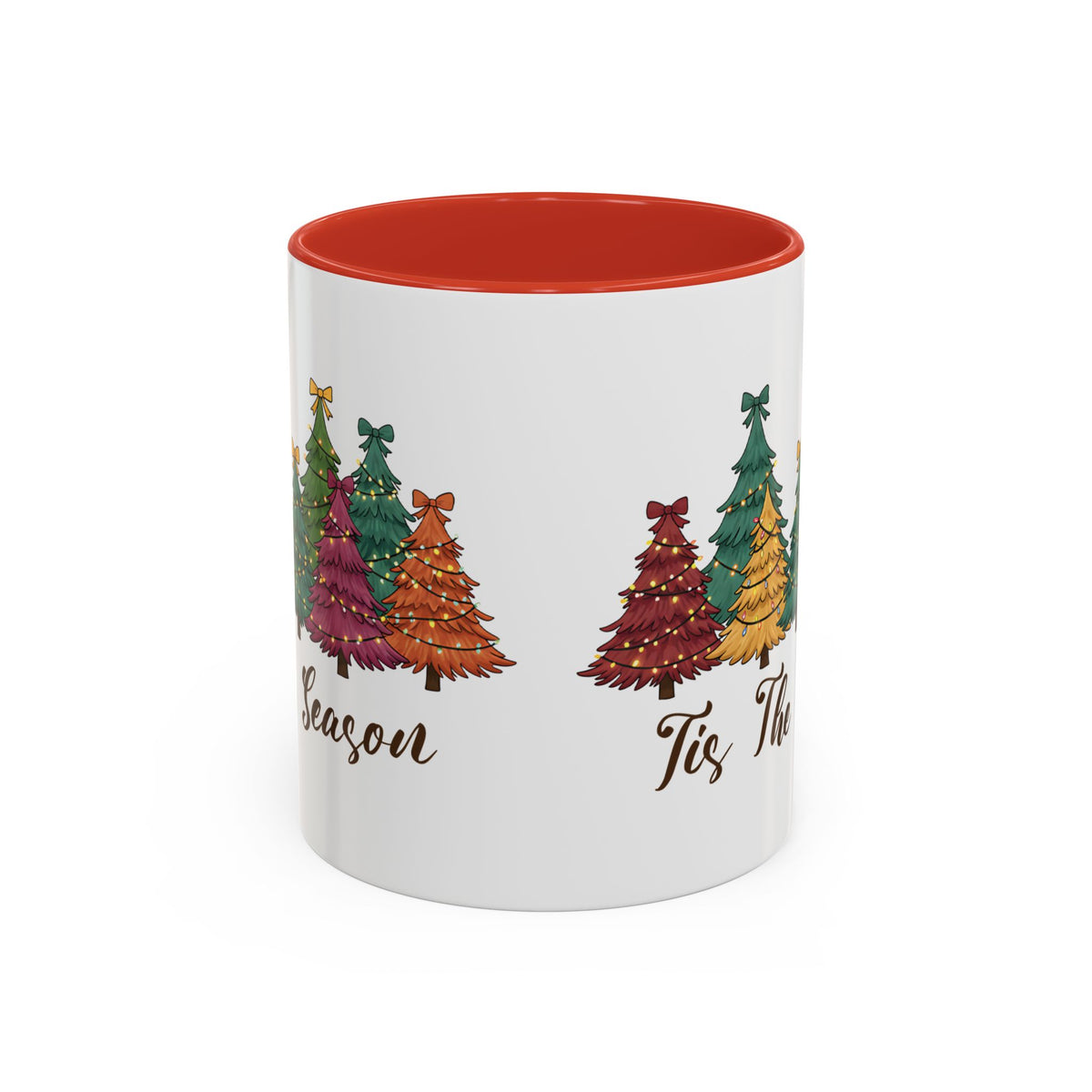 Tis The Season Christmas tree design on an accent mug, view 7