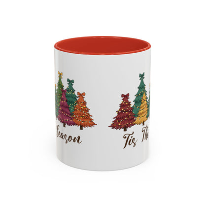 Tis The Season Christmas tree design on an accent mug, view 7