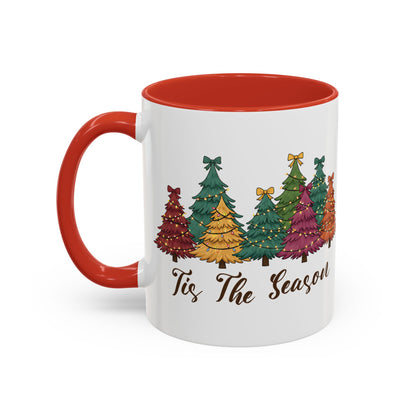 Tis The Season Christmas tree design on an accent mug, view 8